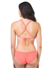 ruched bikini top coral swimwear active surf
