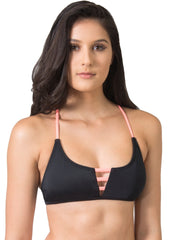 Sky + Sea top (Black/Coral)